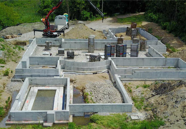 Poured Wall Foundation Lake Front with Radius Section - Brighton