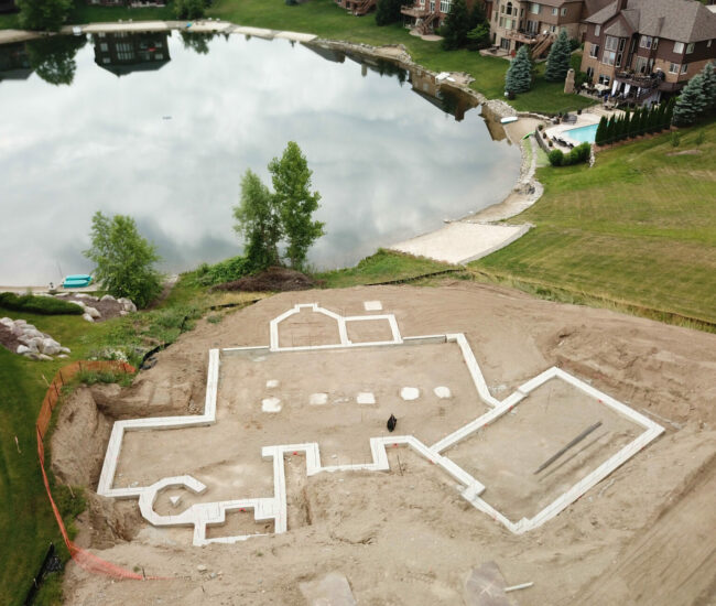 Aerial_Footings_for_poured_wall_Northville